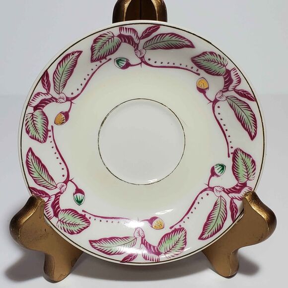 Small Cup and Saucer Leaves Vintage Japan Vintage - Picture 6 of 9